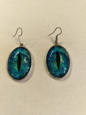 Electric Blue Dragon‑Eye Earrings